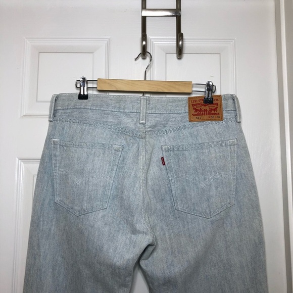 Levi’s 511 100% Cotton Mens Light Bleached Wash Slim Straight Leg Jeans W36 L32 - Picture 7 of 16